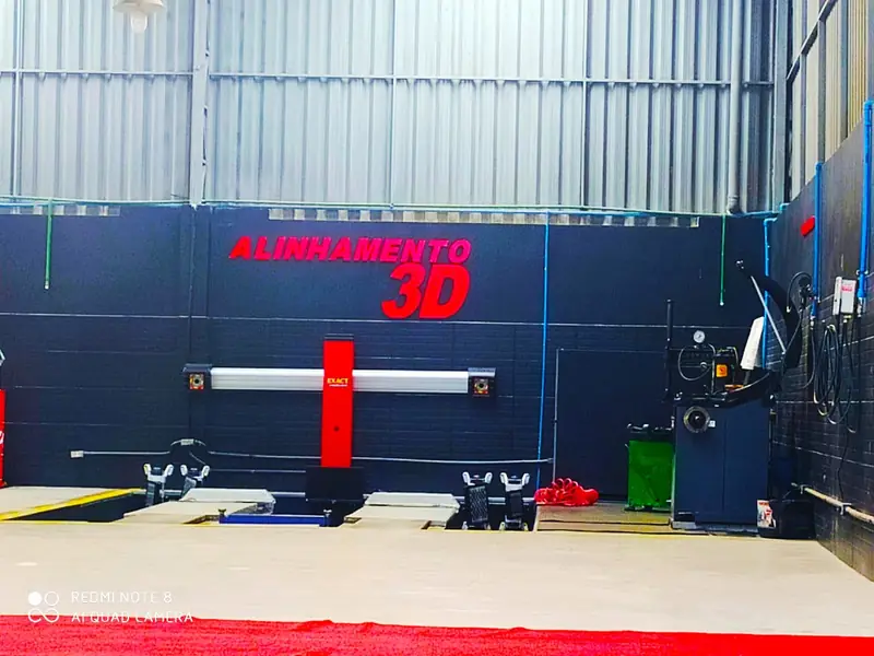 Painel de alinhamento 3D da oficina Nascar