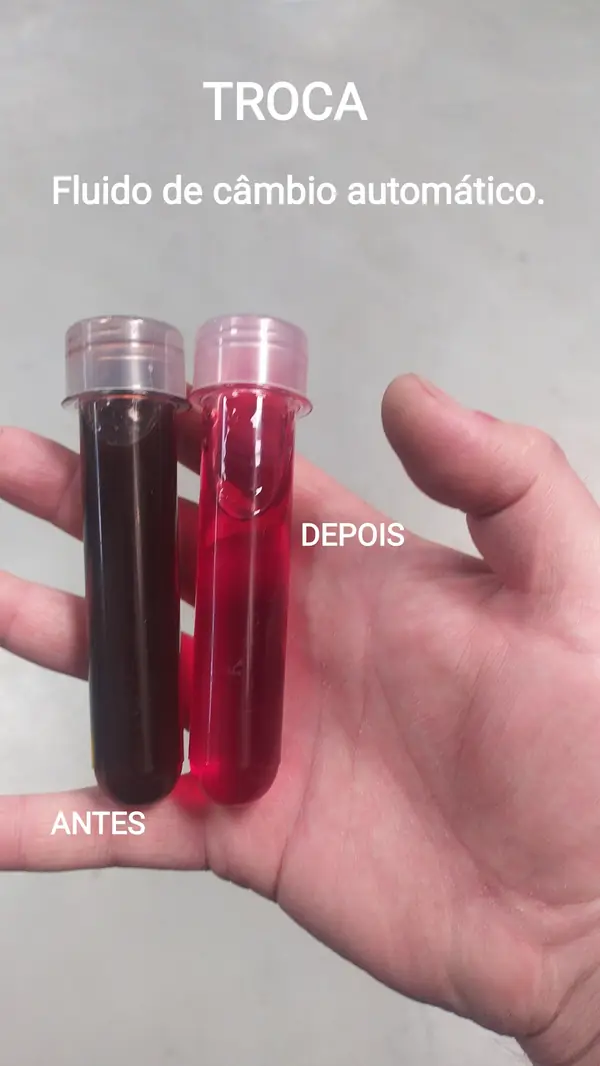 Fluido de câmbio automático antes e depois da troca